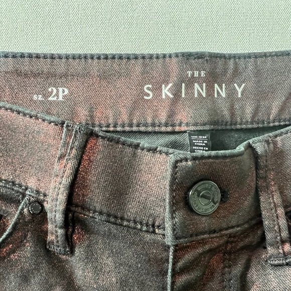 Women's NWT White House Black Market 2P dark rouge foil skinny pants - Picture 7 of 7